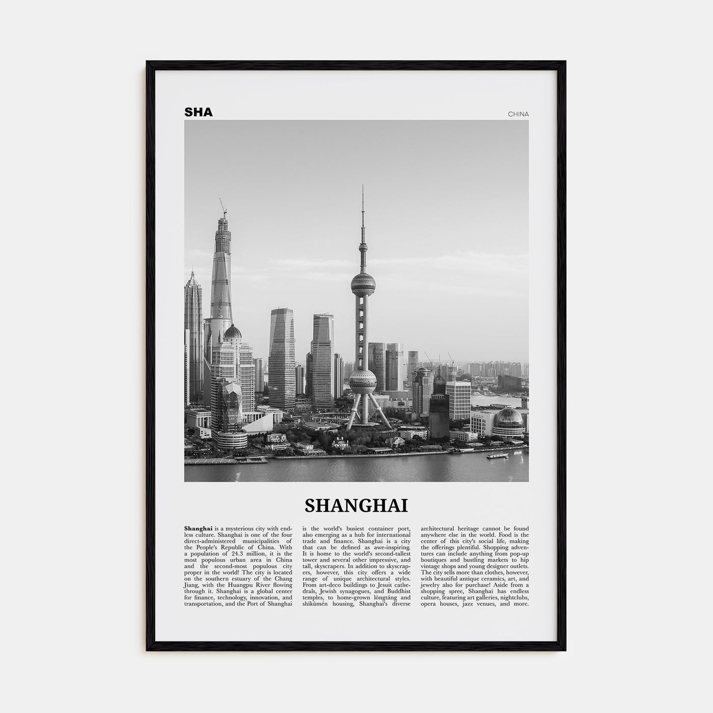 Shanghai Travel B&W No 4 Poster