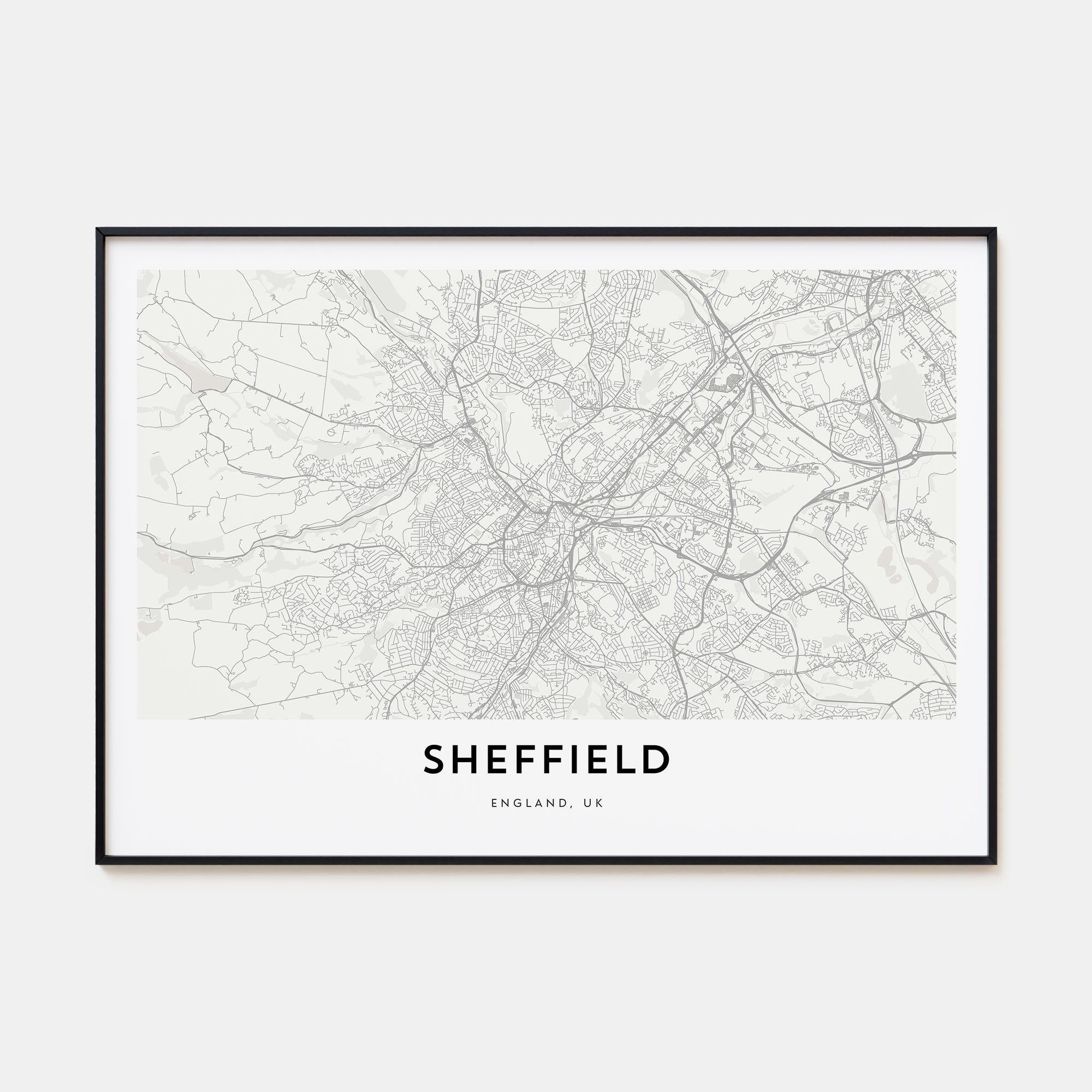 Sheffield Map Landscape Poster