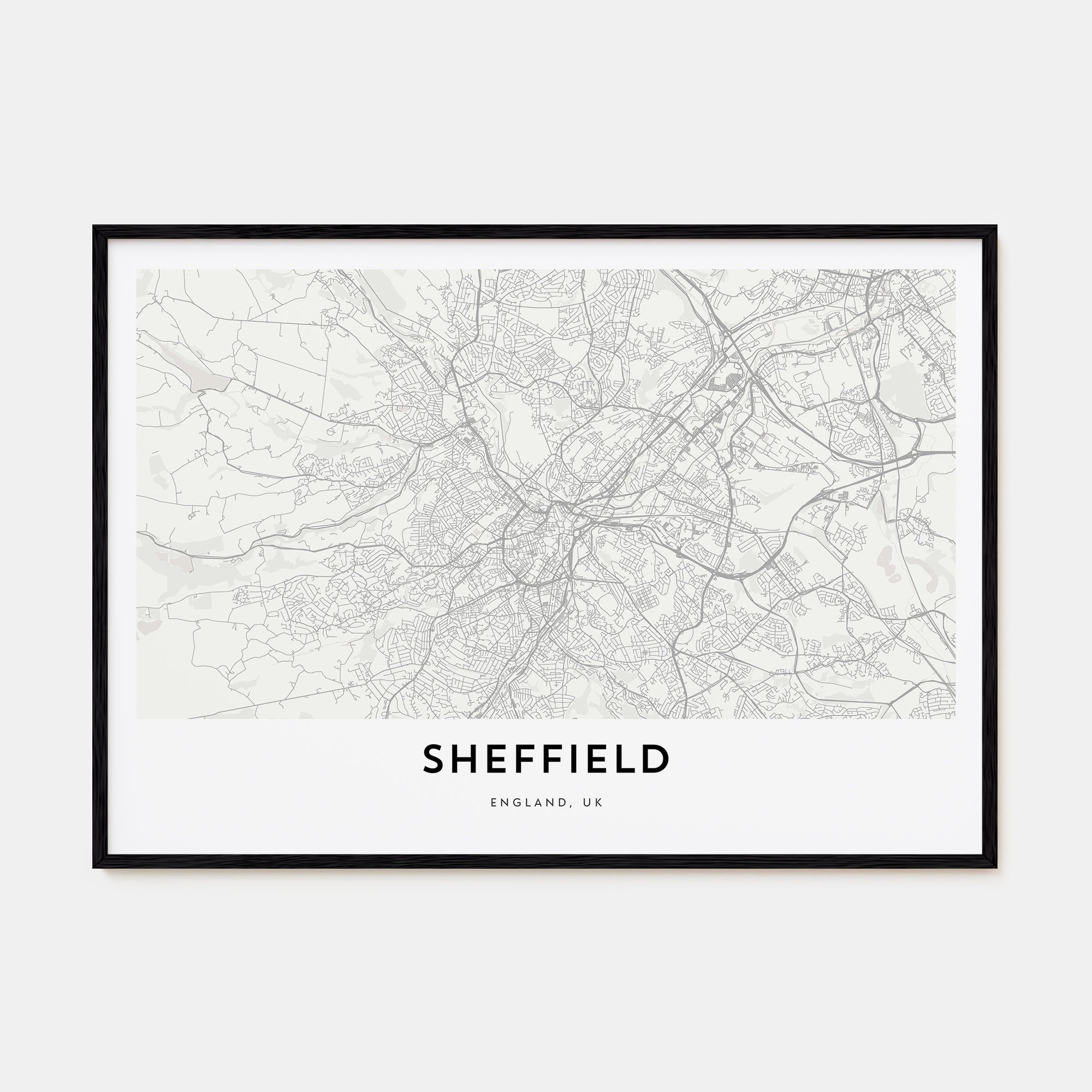Sheffield Map Landscape Poster