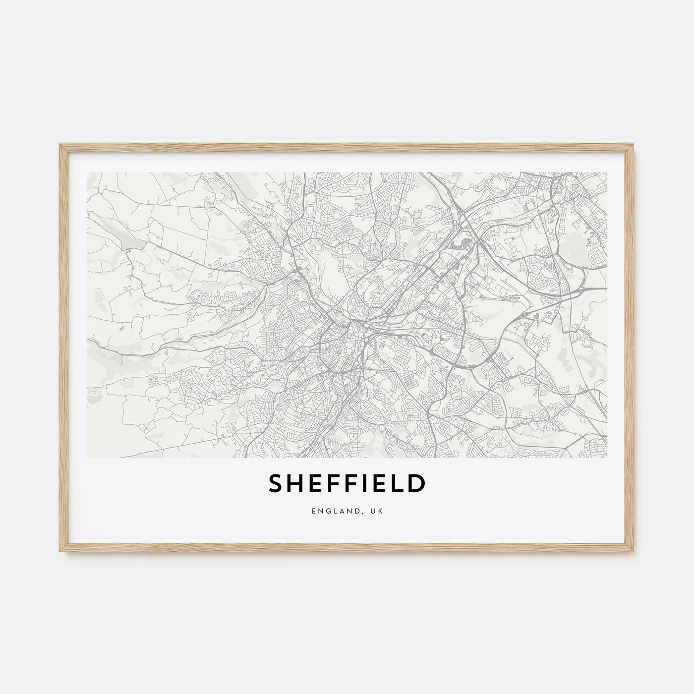 Sheffield Map Landscape Poster