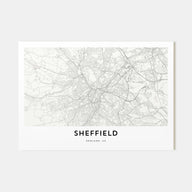 Sheffield Map Landscape Poster