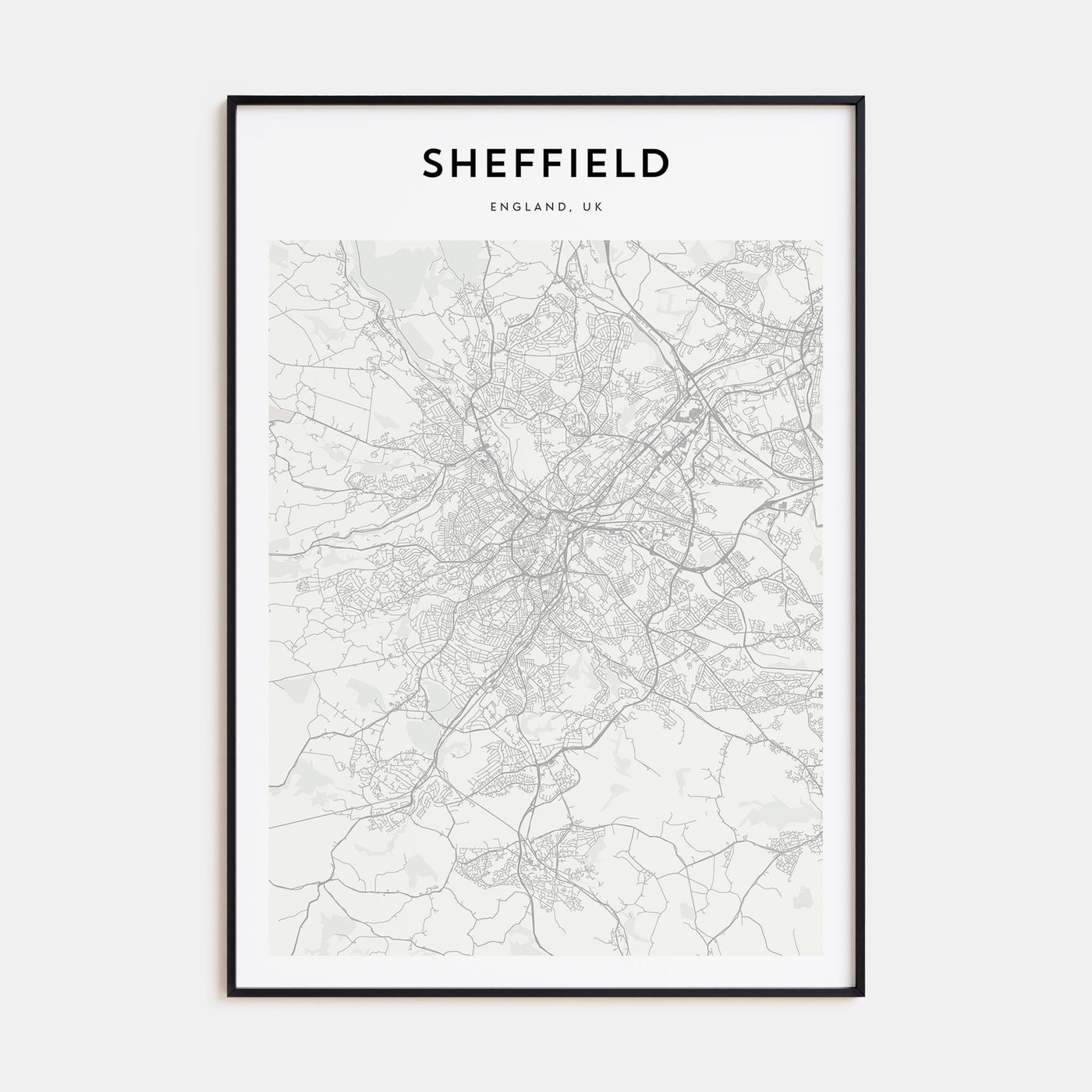 Sheffield Map Portrait Poster