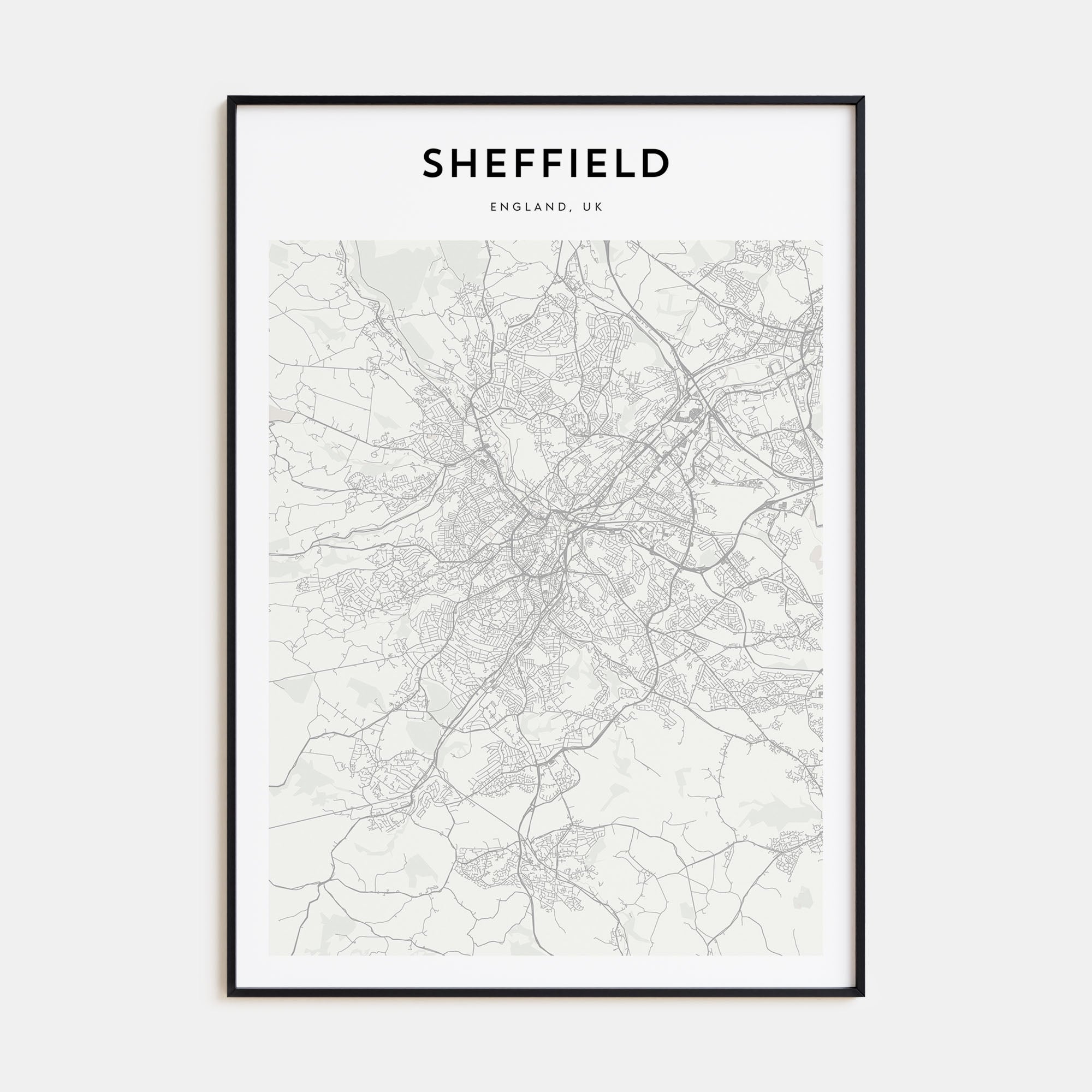 Sheffield Map Portrait Poster