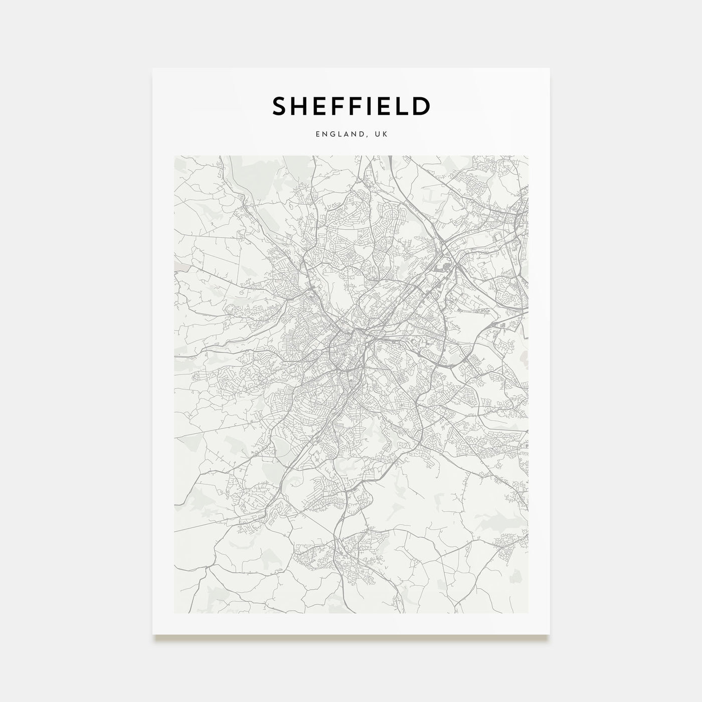 Sheffield Map Portrait Poster