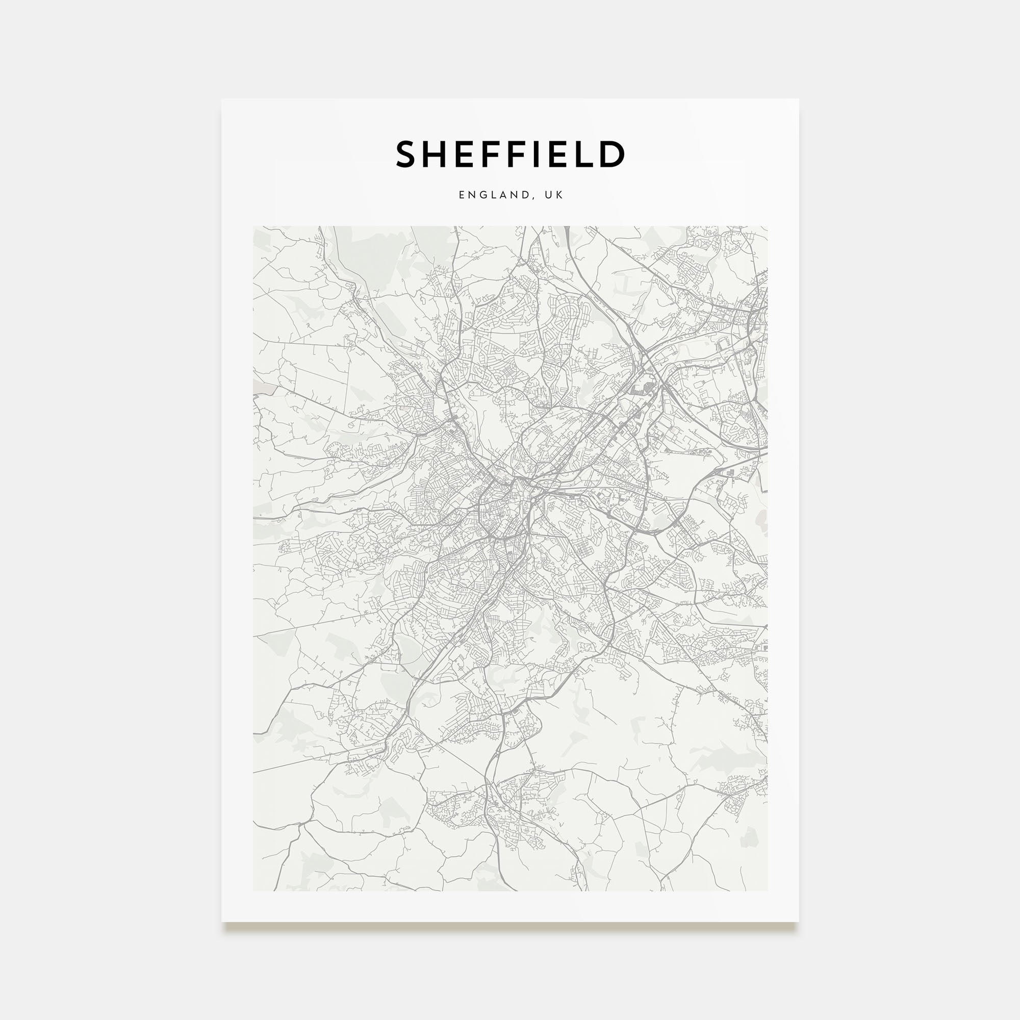 Sheffield Map Portrait Poster