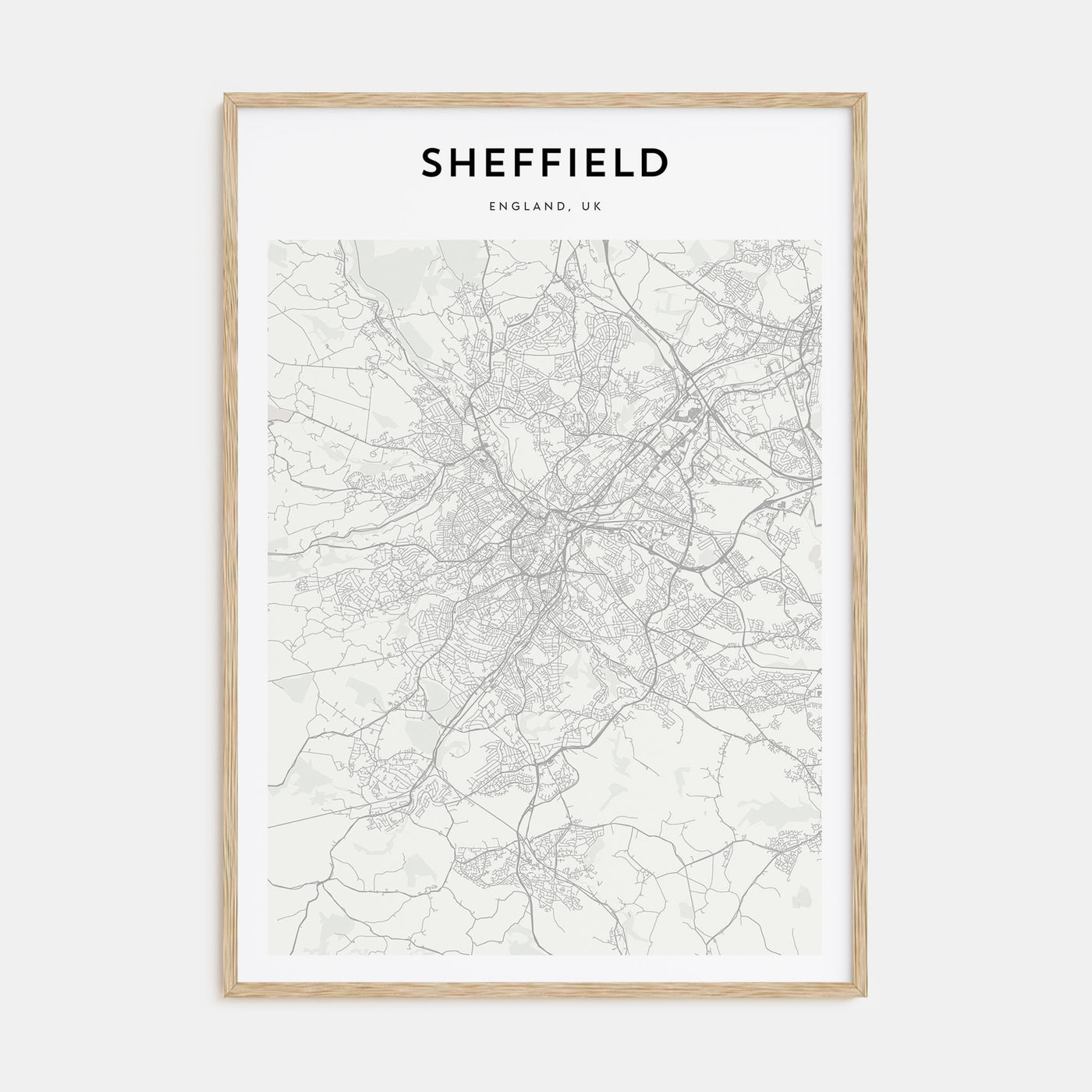 Sheffield Map Portrait Poster