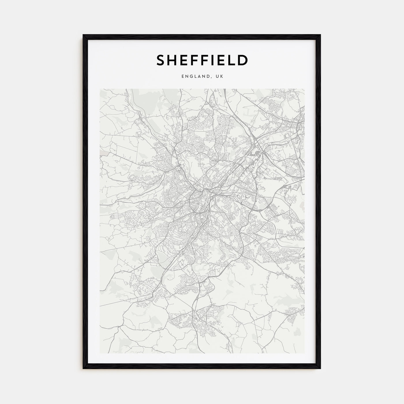 Sheffield Map Portrait Poster