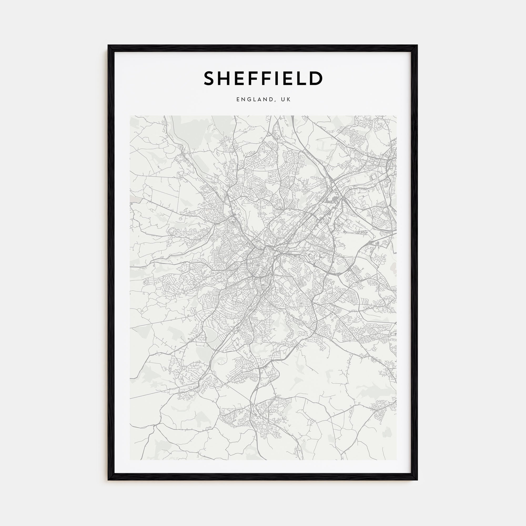 Sheffield Map Portrait Poster