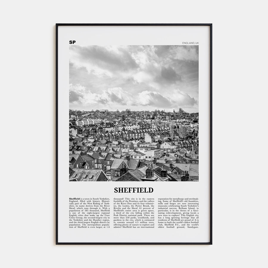 Sheffield Travel B&W Poster