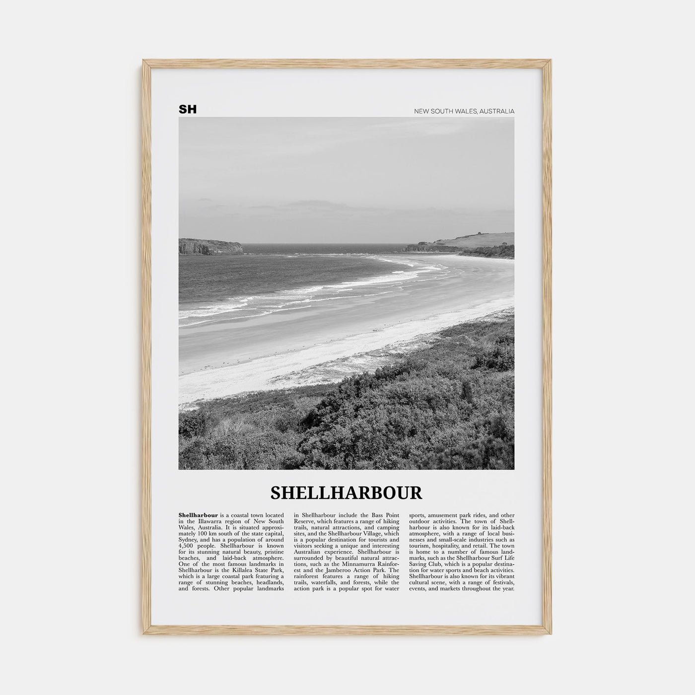 Shellharbour Travel B&W Poster