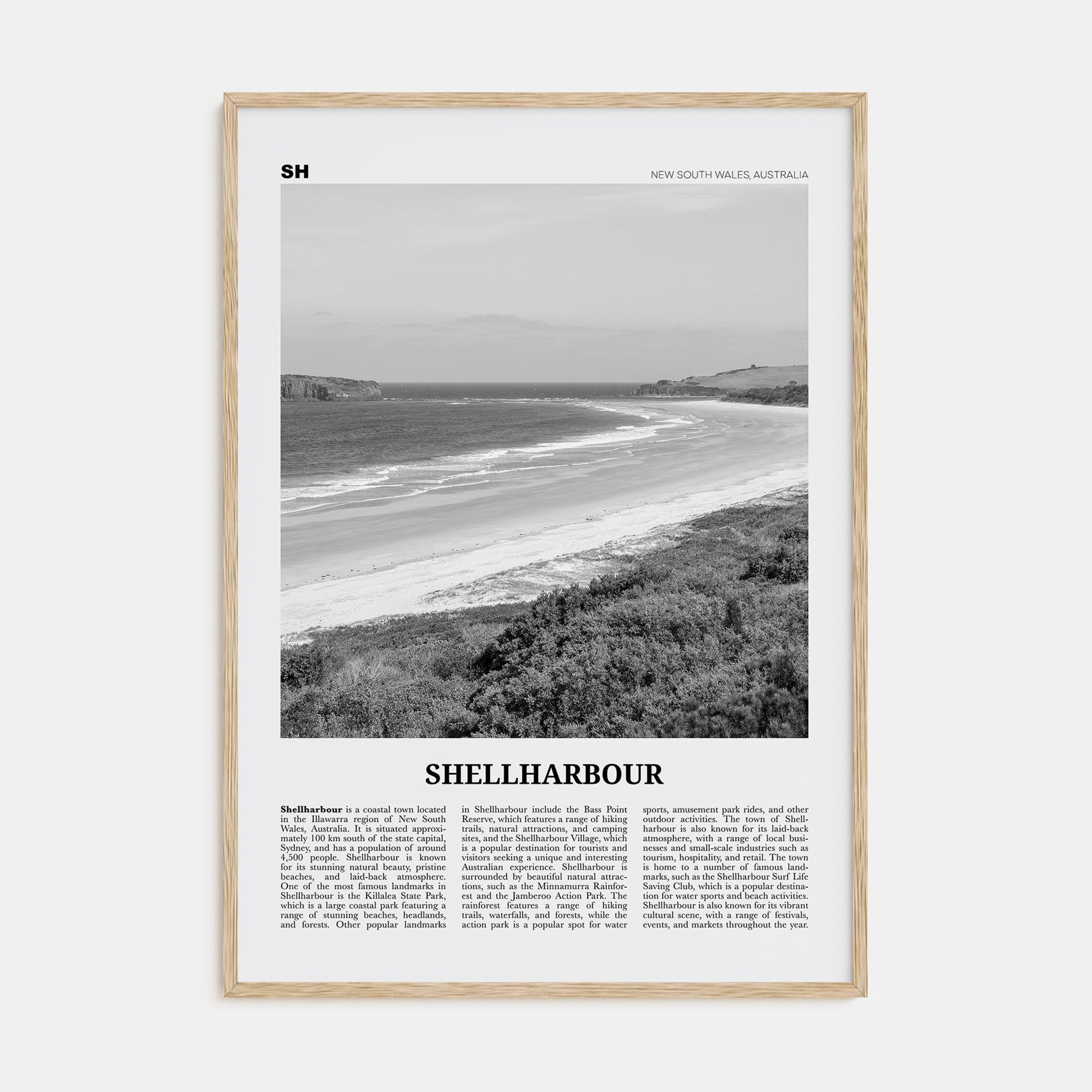 Shellharbour Travel B&W Poster