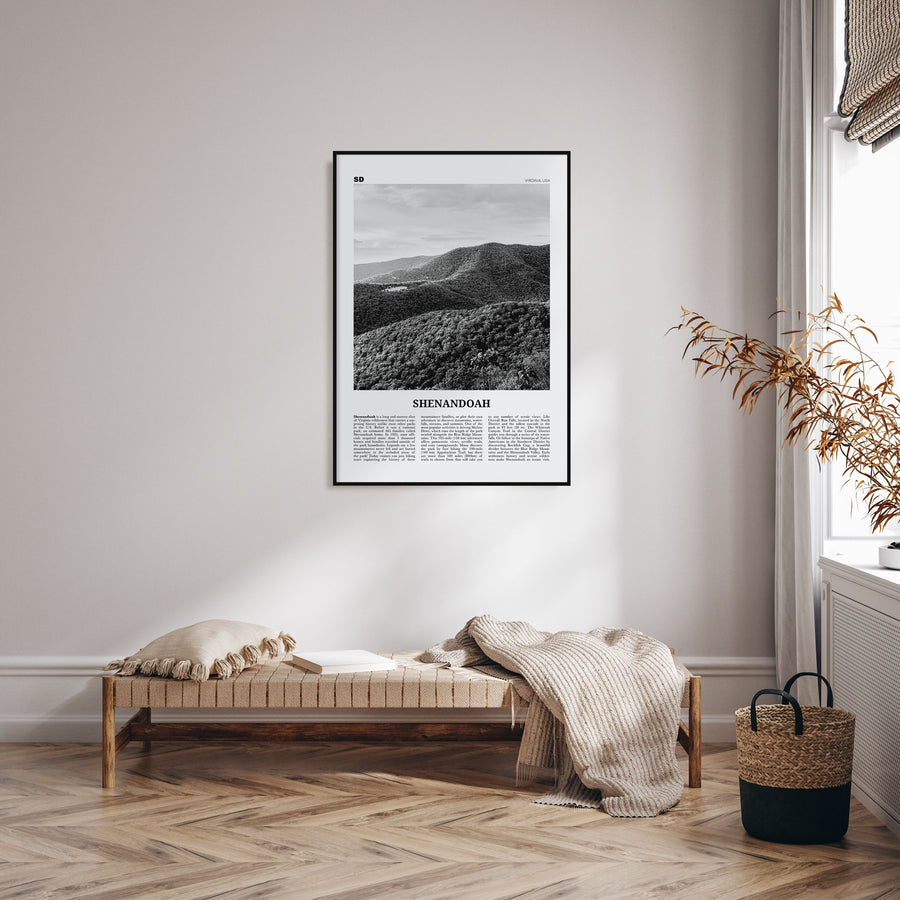 Shenandoah Travel B&W Poster