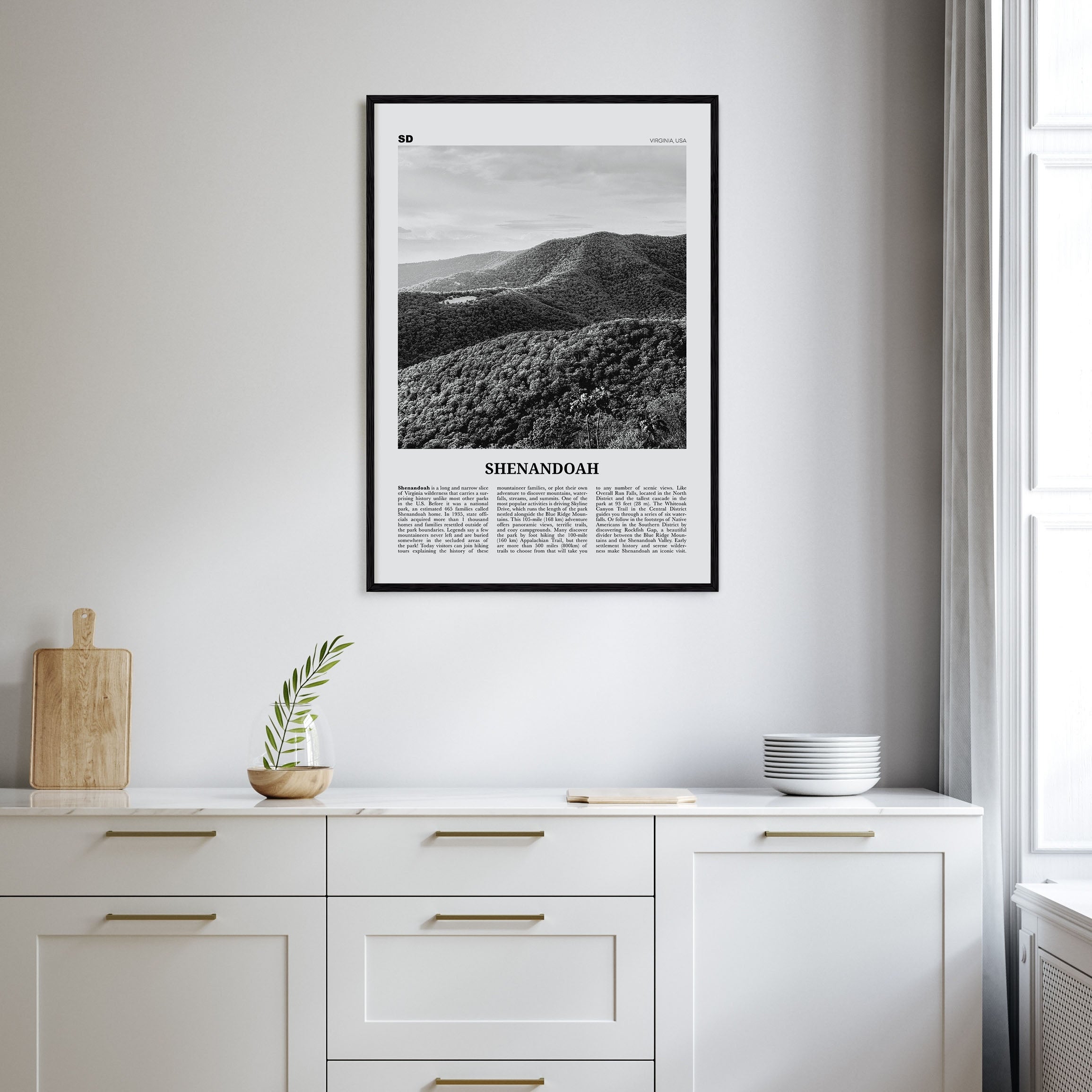 Shenandoah Travel B&W Poster