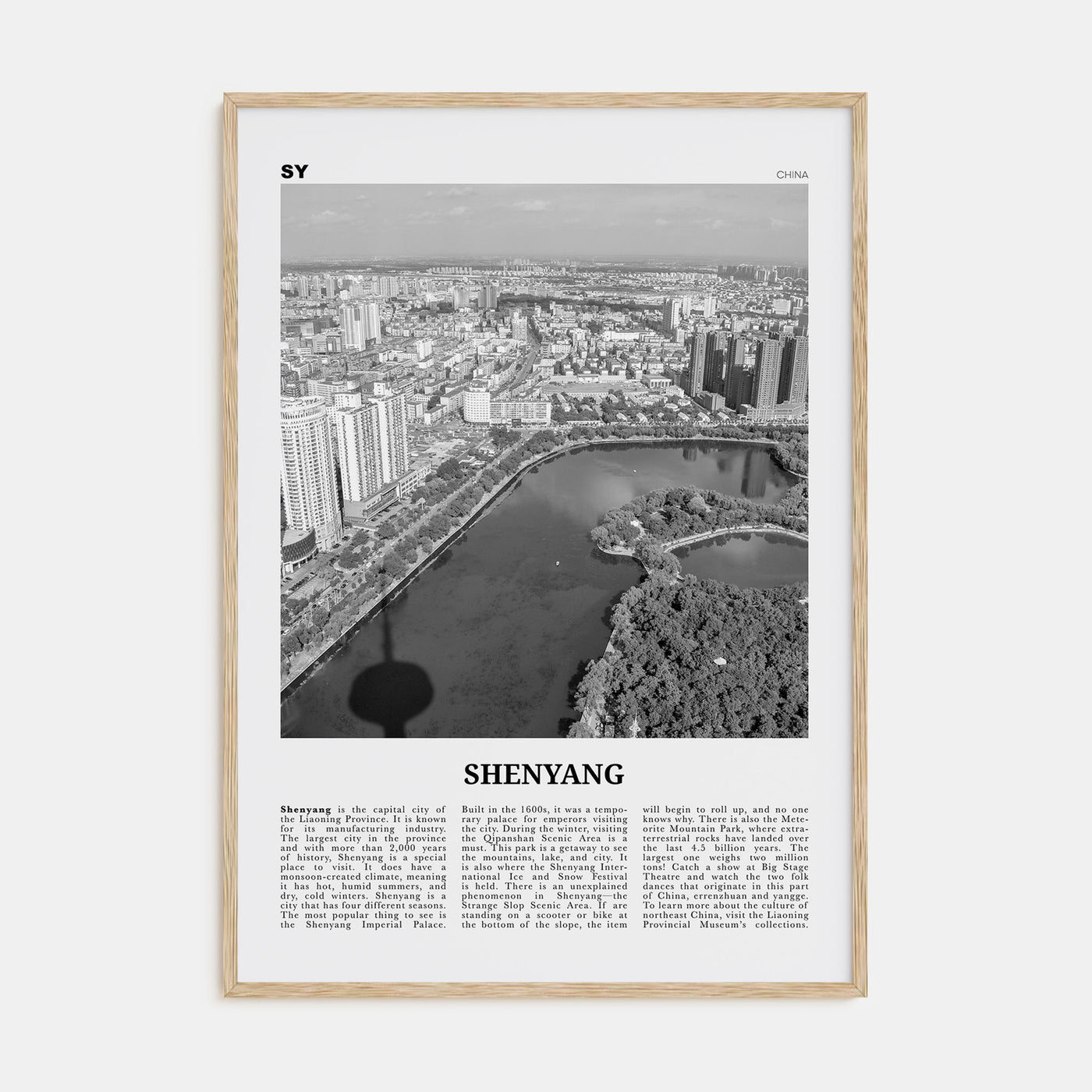 Shenyang Travel B&W Poster