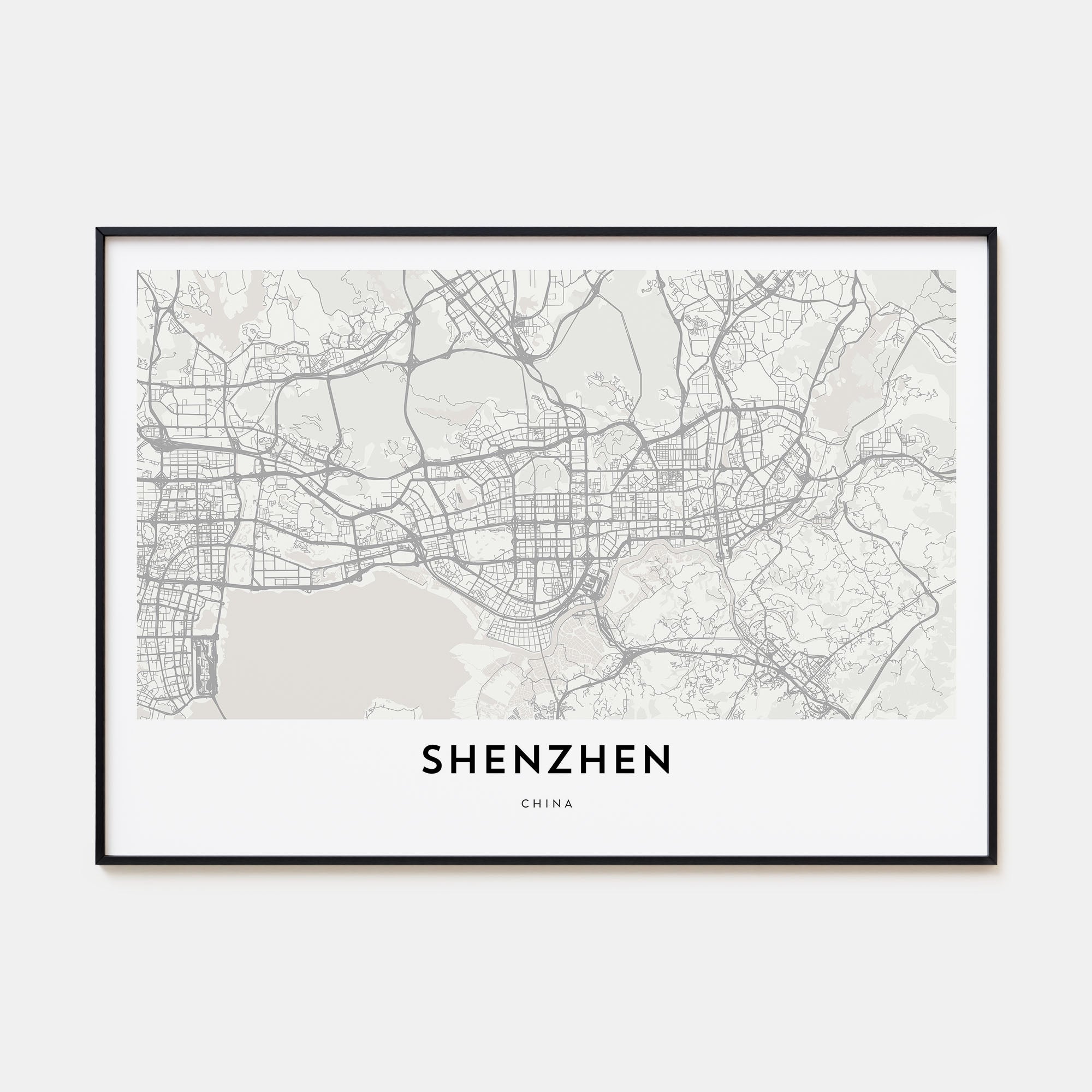 Shenzhen Map Landscape Poster