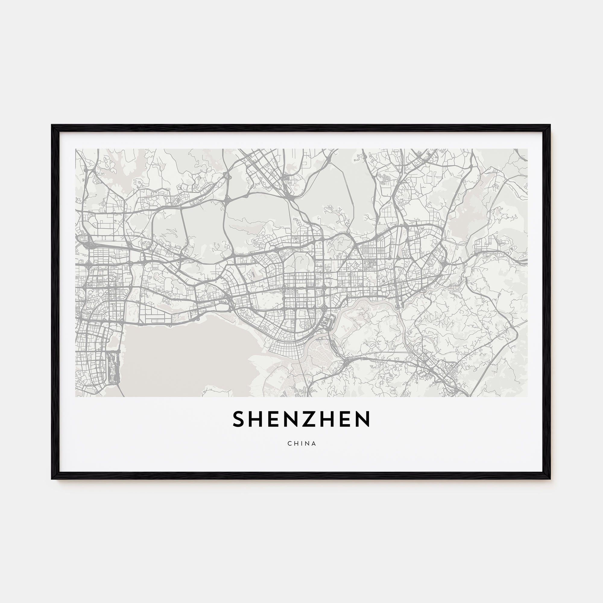 Shenzhen Map Landscape Poster