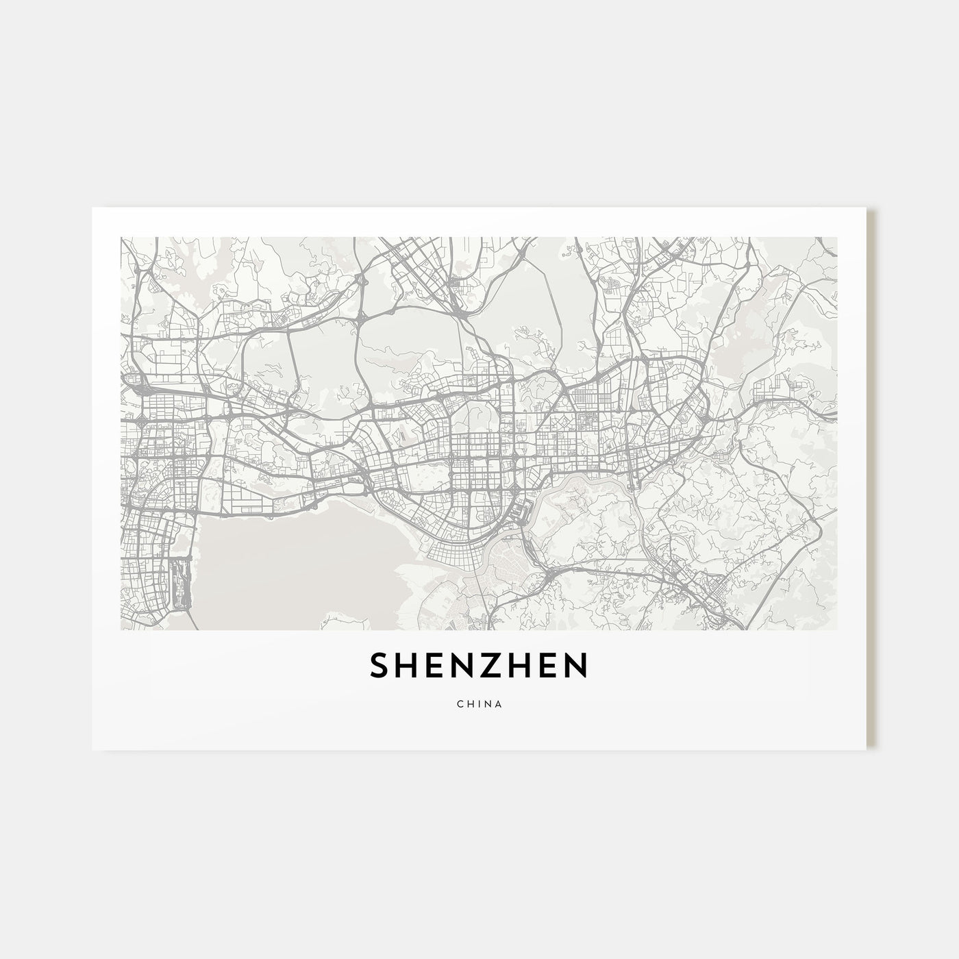 Shenzhen Map Landscape Poster