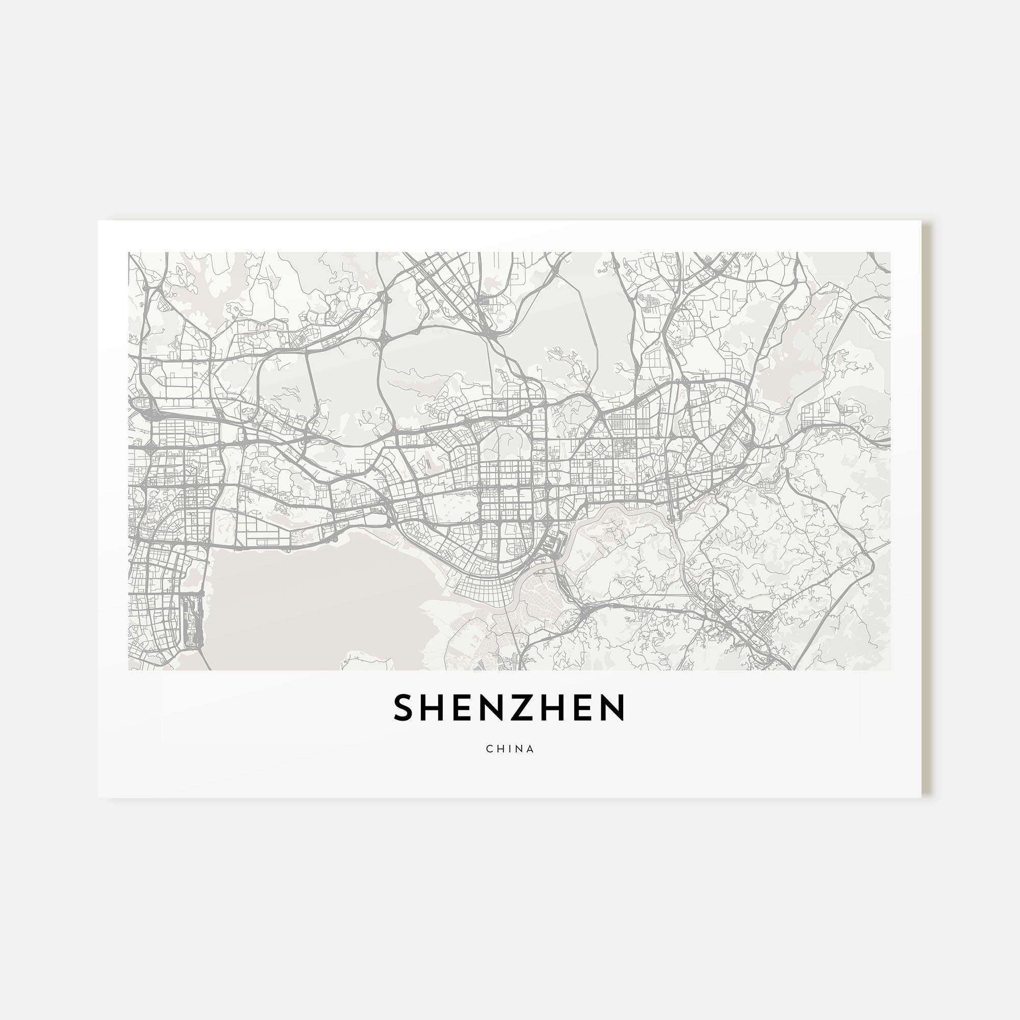 Shenzhen Map Landscape Poster