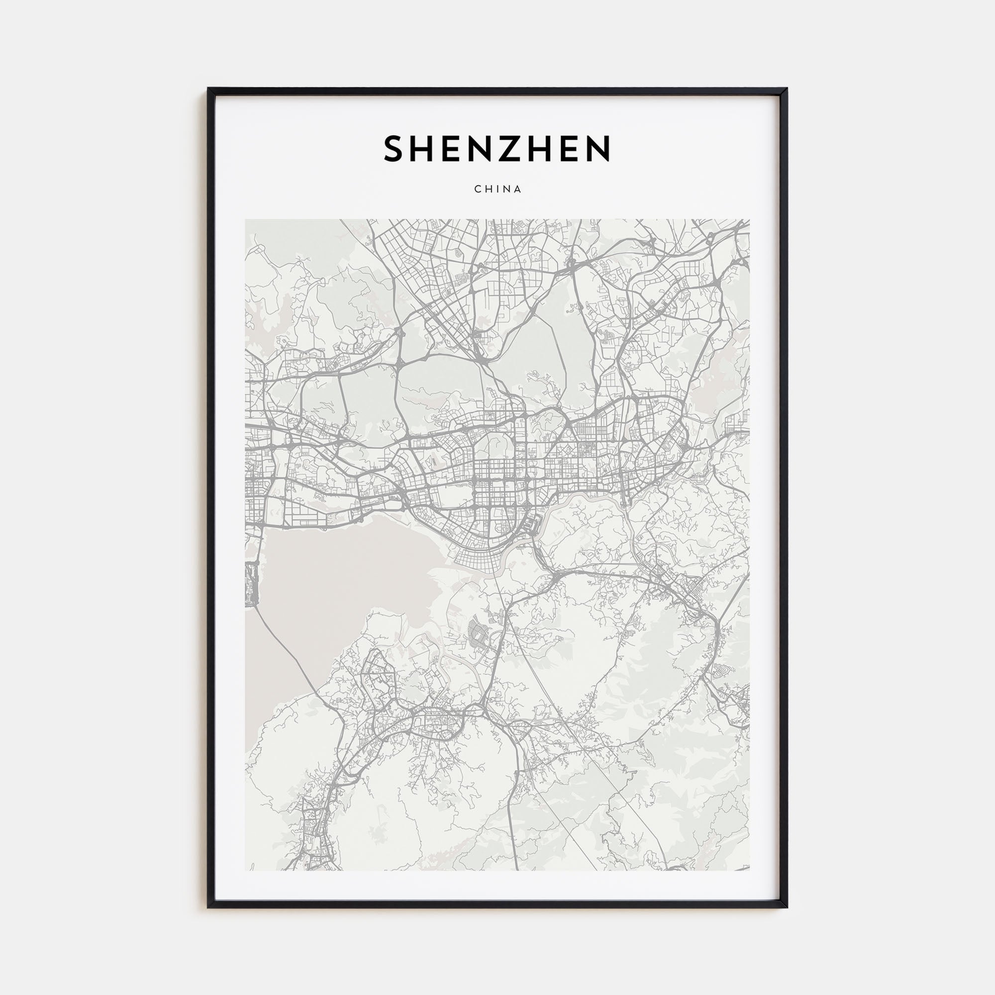 Shenzhen Map Portrait Poster