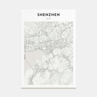 Shenzhen Map Portrait Poster