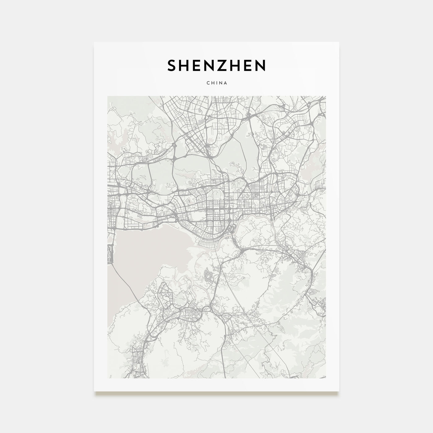 Shenzhen Map Portrait Poster