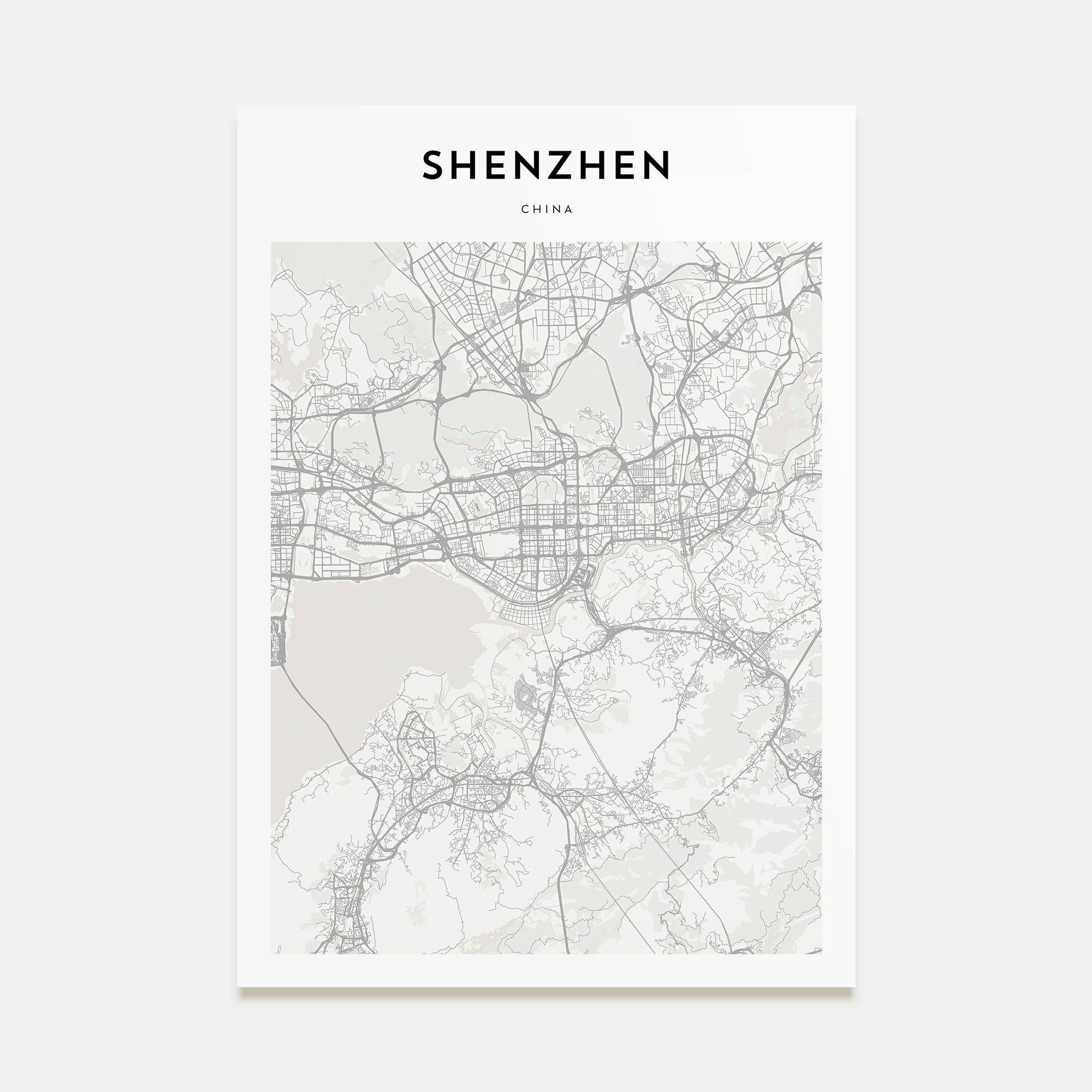 Shenzhen Map Portrait Poster