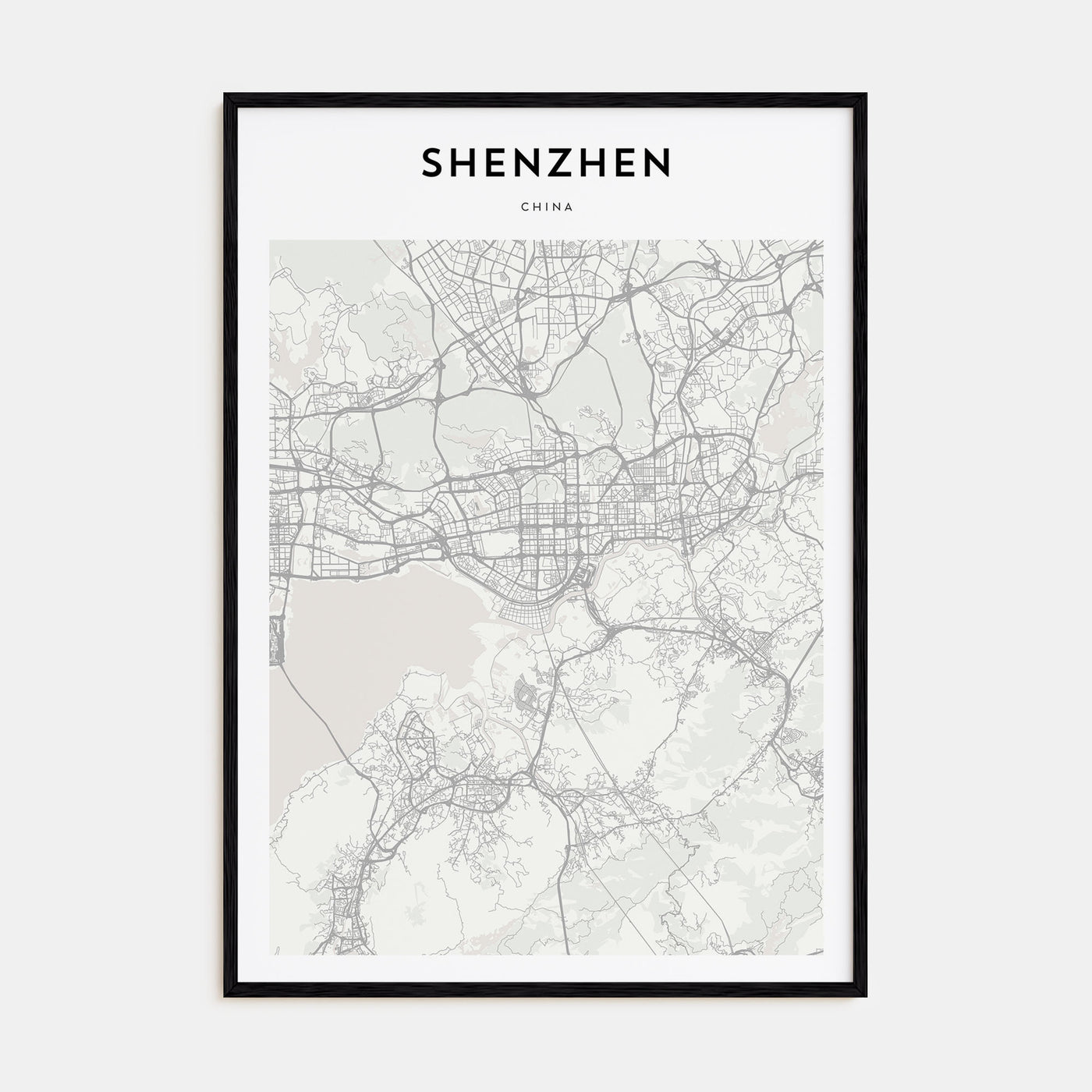 Shenzhen Map Portrait Poster