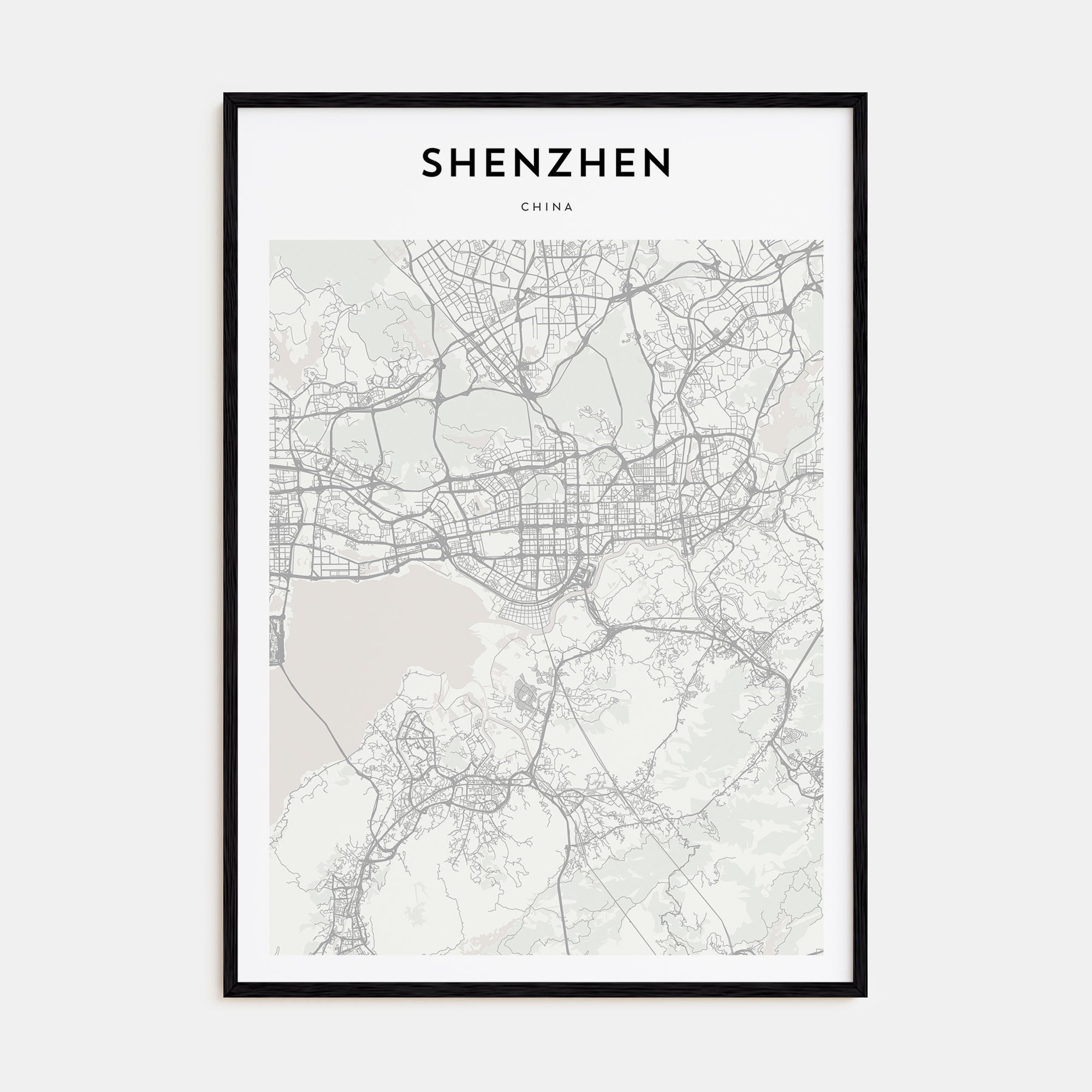 Shenzhen Map Portrait Poster
