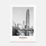 Shenzhen Portrait B&W Poster