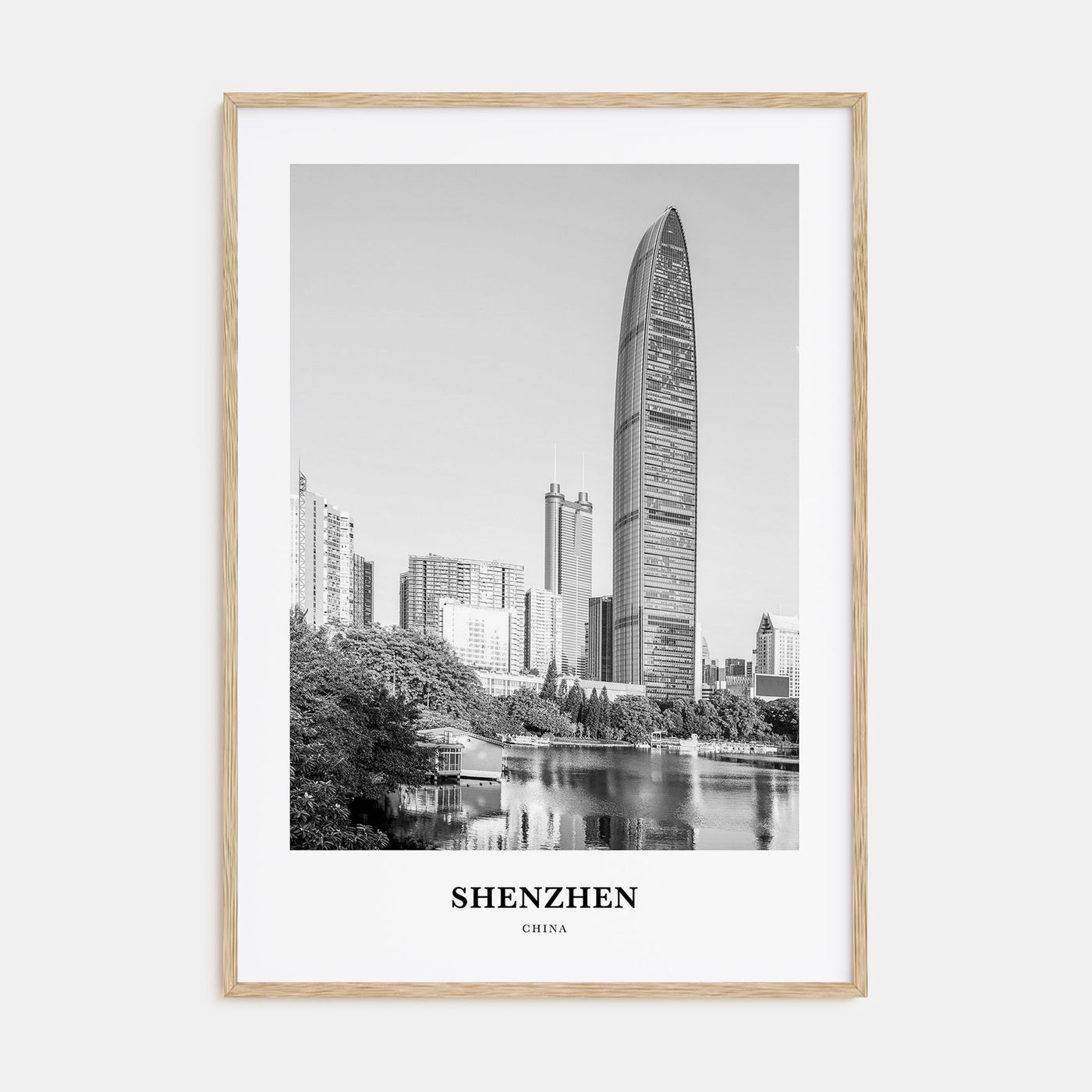 Shenzhen Portrait B&W Poster