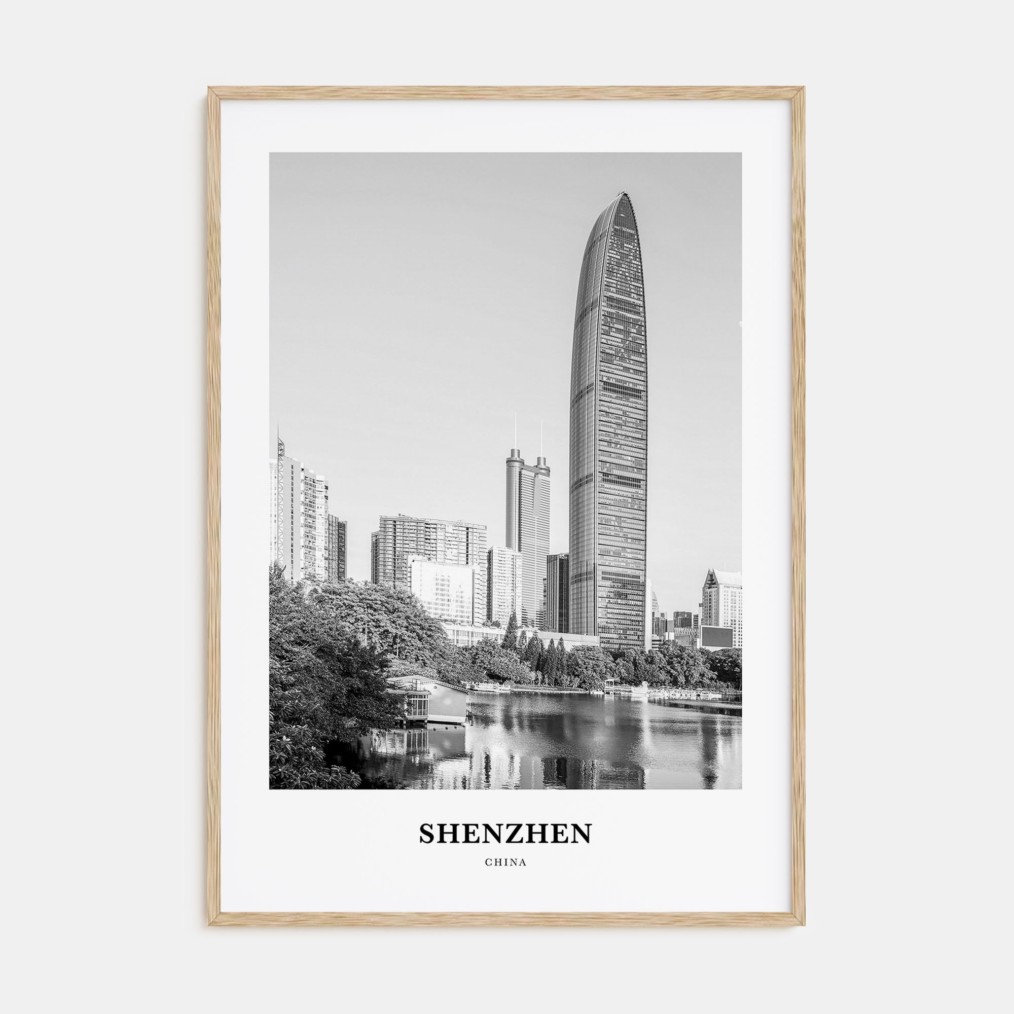 Shenzhen Portrait B&W Poster