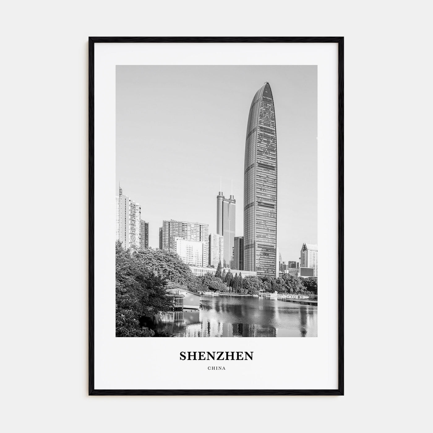 Shenzhen Portrait B&W Poster