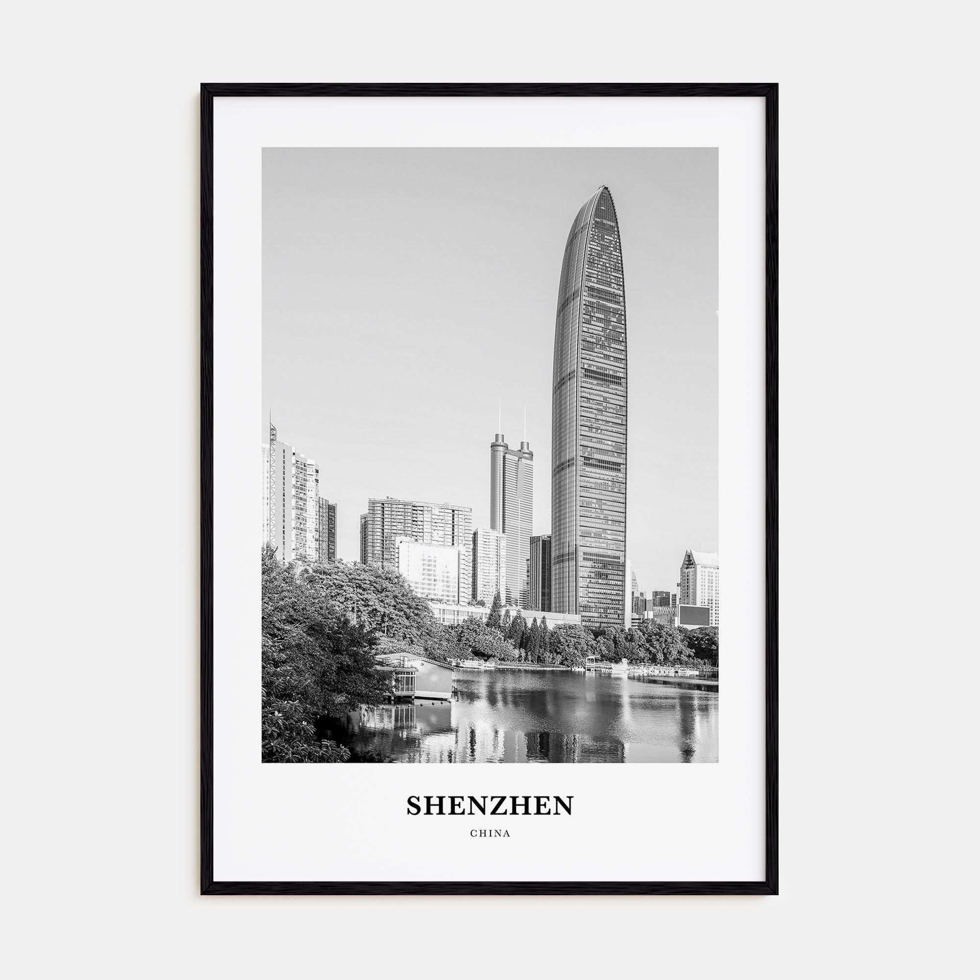 Shenzhen Portrait B&W Poster