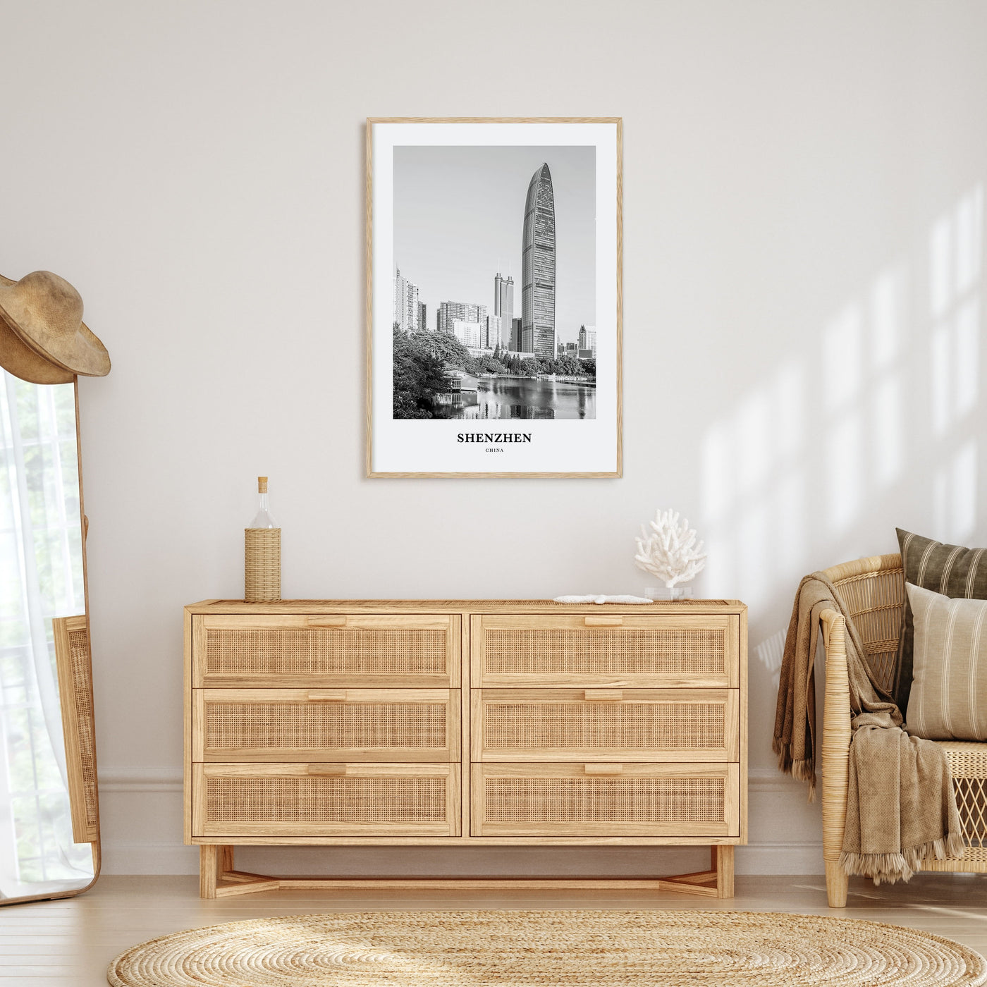 Shenzhen Portrait B&W Poster