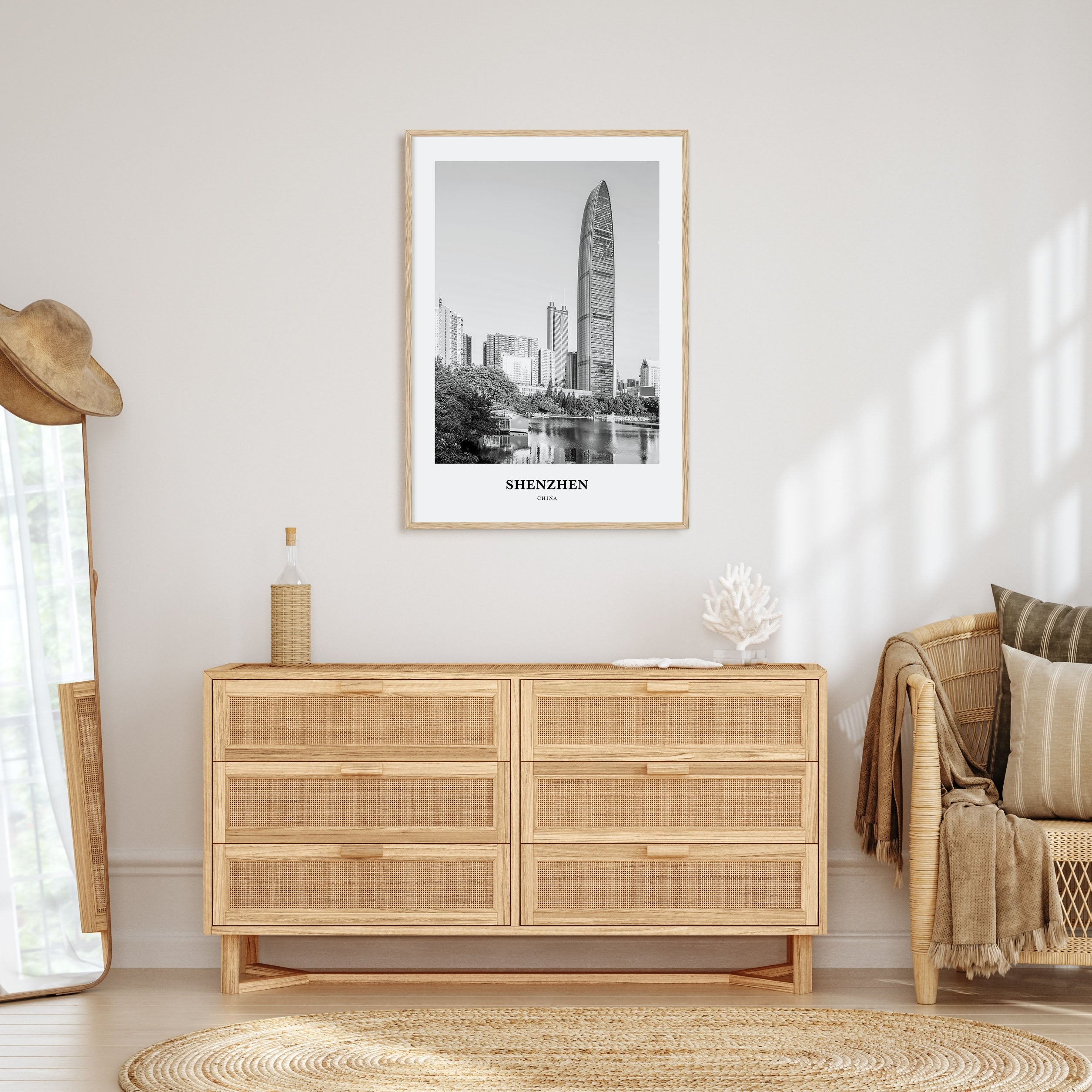 Shenzhen Portrait B&W Poster