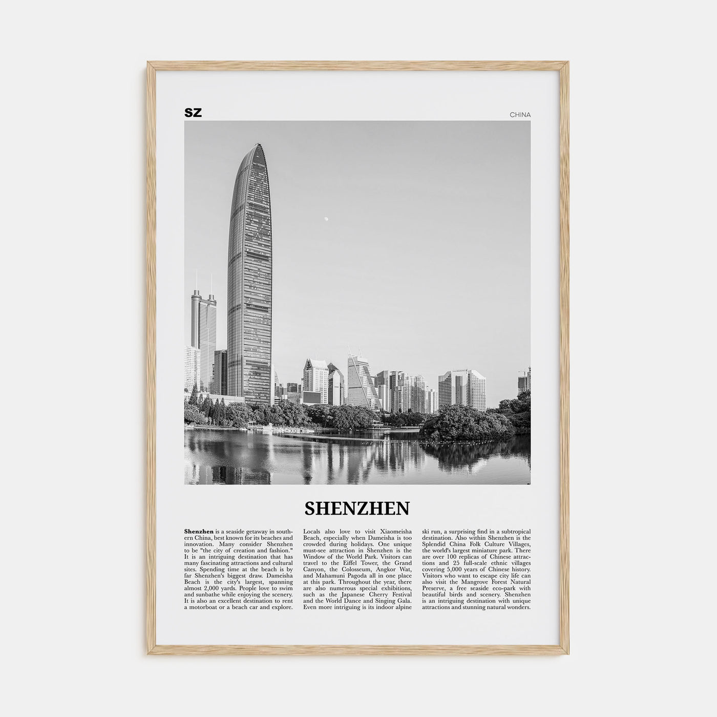 Shenzhen Travel B&W Poster