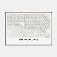 Sherman Oaks Map Landscape Poster