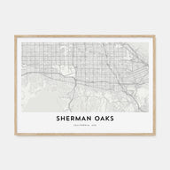 Sherman Oaks Map Landscape Poster