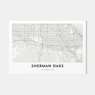 Sherman Oaks Map Landscape Poster