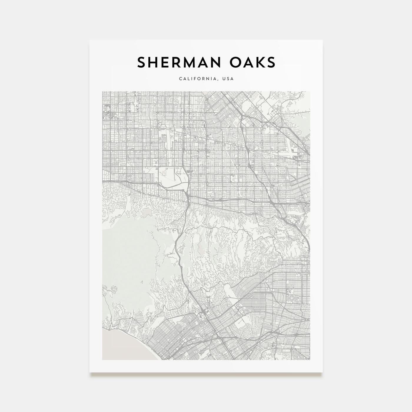 Sherman Oaks Map Portrait Poster