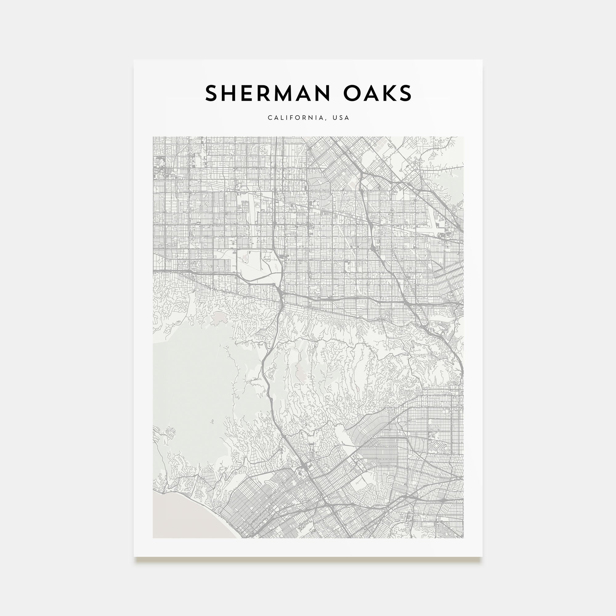Sherman Oaks Map Portrait Poster