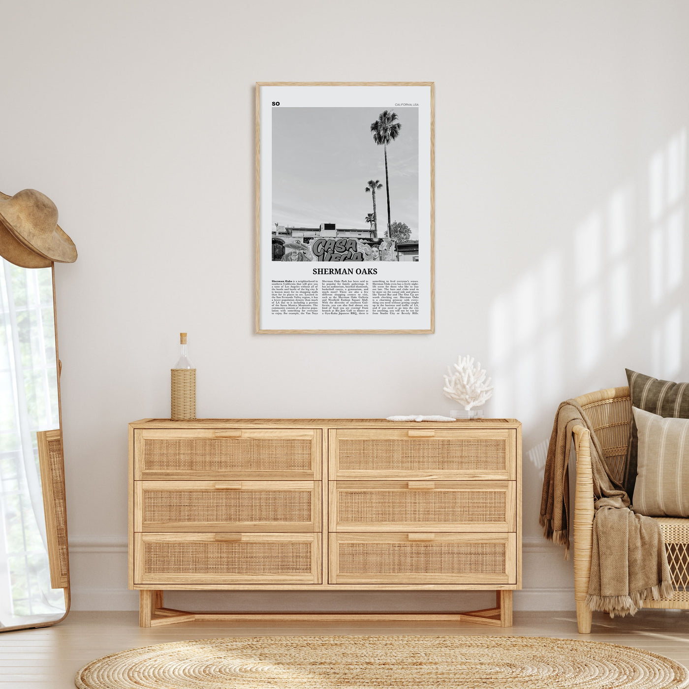 Sherman Oaks Travel B&W Poster