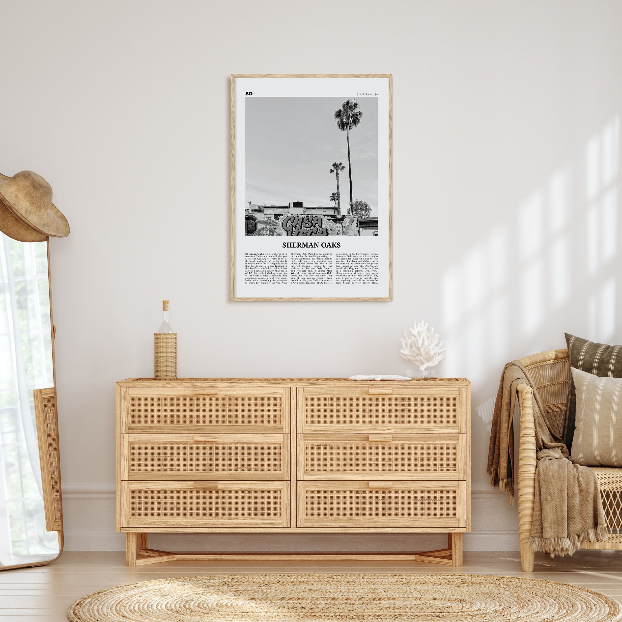 Sherman Oaks Travel B&W Poster