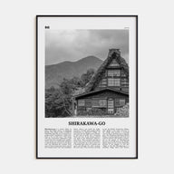 Shirakawa-go Travel B&W Poster