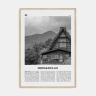 Shirakawa-go Travel B&W Poster