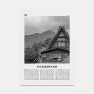 Shirakawa-go Travel B&W Poster
