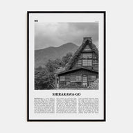 Shirakawa-go Travel B&W Poster