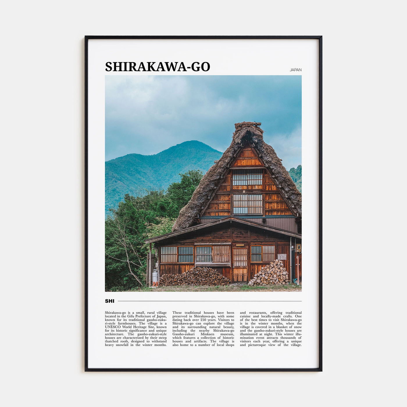 Shirakawa-go Travel Color Poster