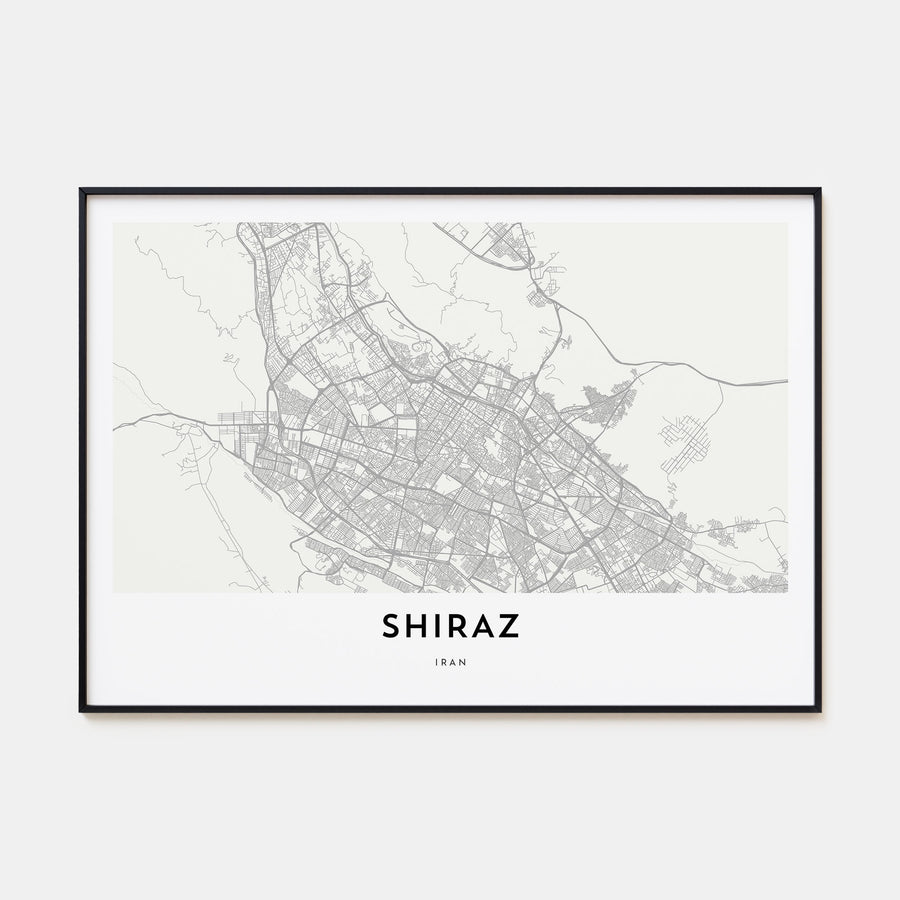 Shiraz Map Landscape Poster
