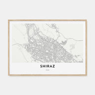 Shiraz Map Landscape Poster